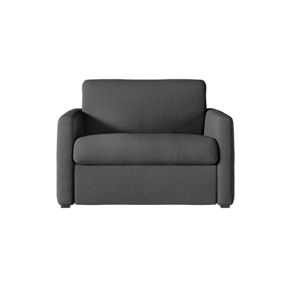 Fauteuil convertible couchage 70x190cm tissu gris foncé  matelas 13cm