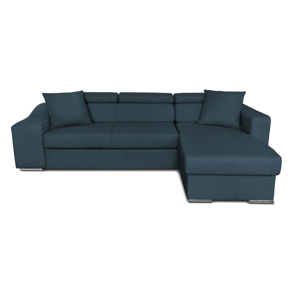 Canapé d'Angle Convertible en Tissu - Bleu pétrole