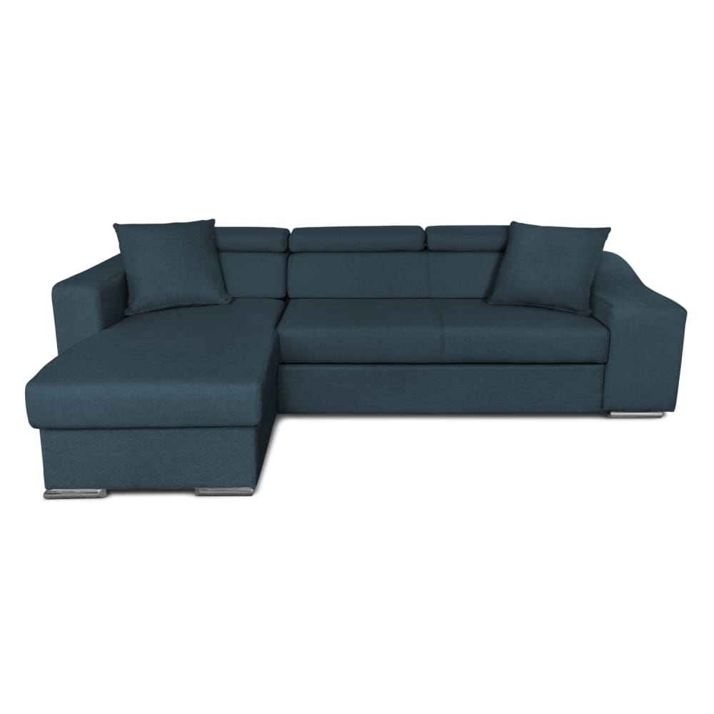 Canapé d'Angle Convertible en Tissu - Bleu pétrole