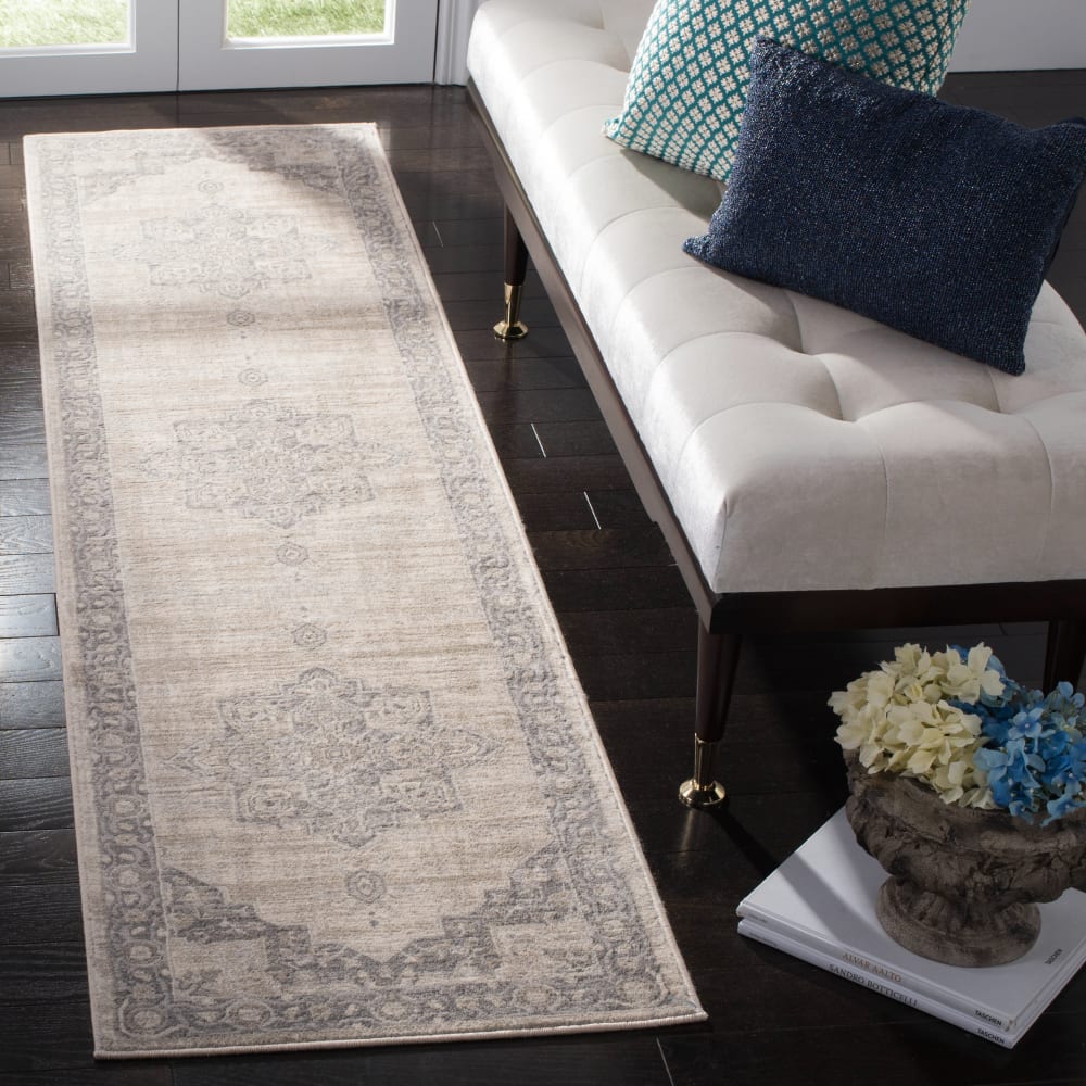 Tapis de transition en polypropylène beige/gris, 61 x 244 cm — vue 3