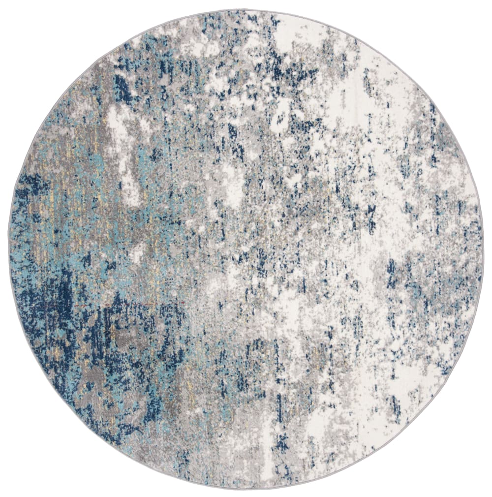 Alfombra contemporáneo de polipropileno gris/azul, 201 cm