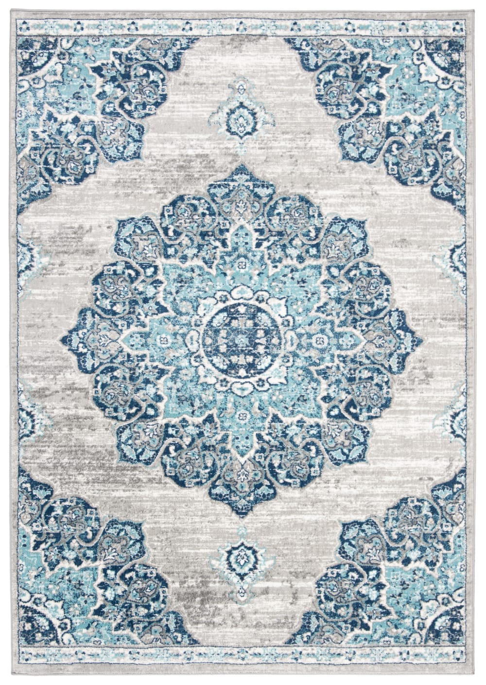 Tapis de transition en polypropylène bleu/gris, 122 x 183 cm