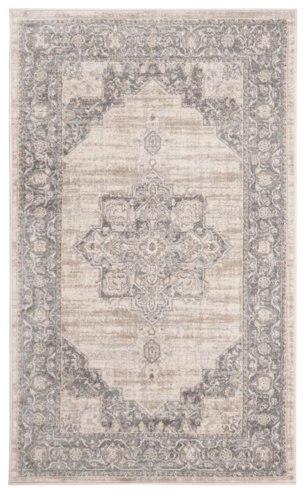 Tapis de transition en polypropylène beige/gris, 122 x 183 cm