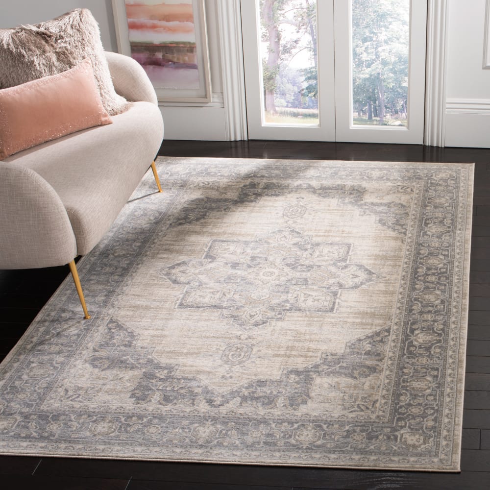 Tapis de transition en polypropylène beige/gris, 122 x 183 cm — vue 4