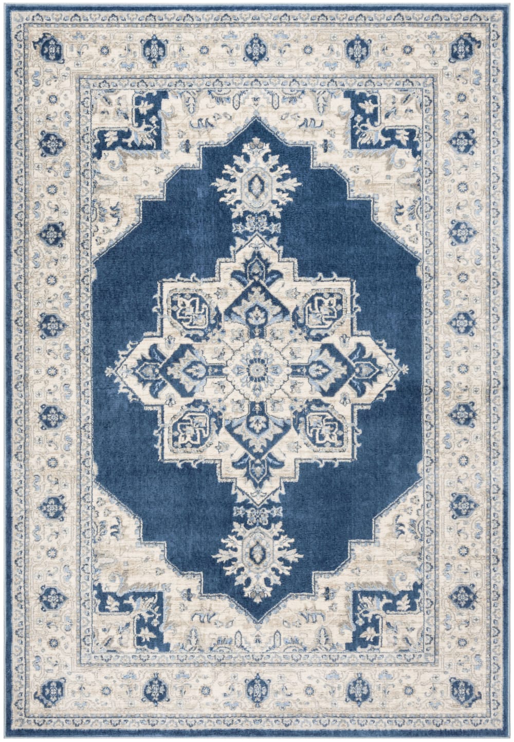 Tapis de transition en polypropylène bleu/beige, 160 x 229 cm