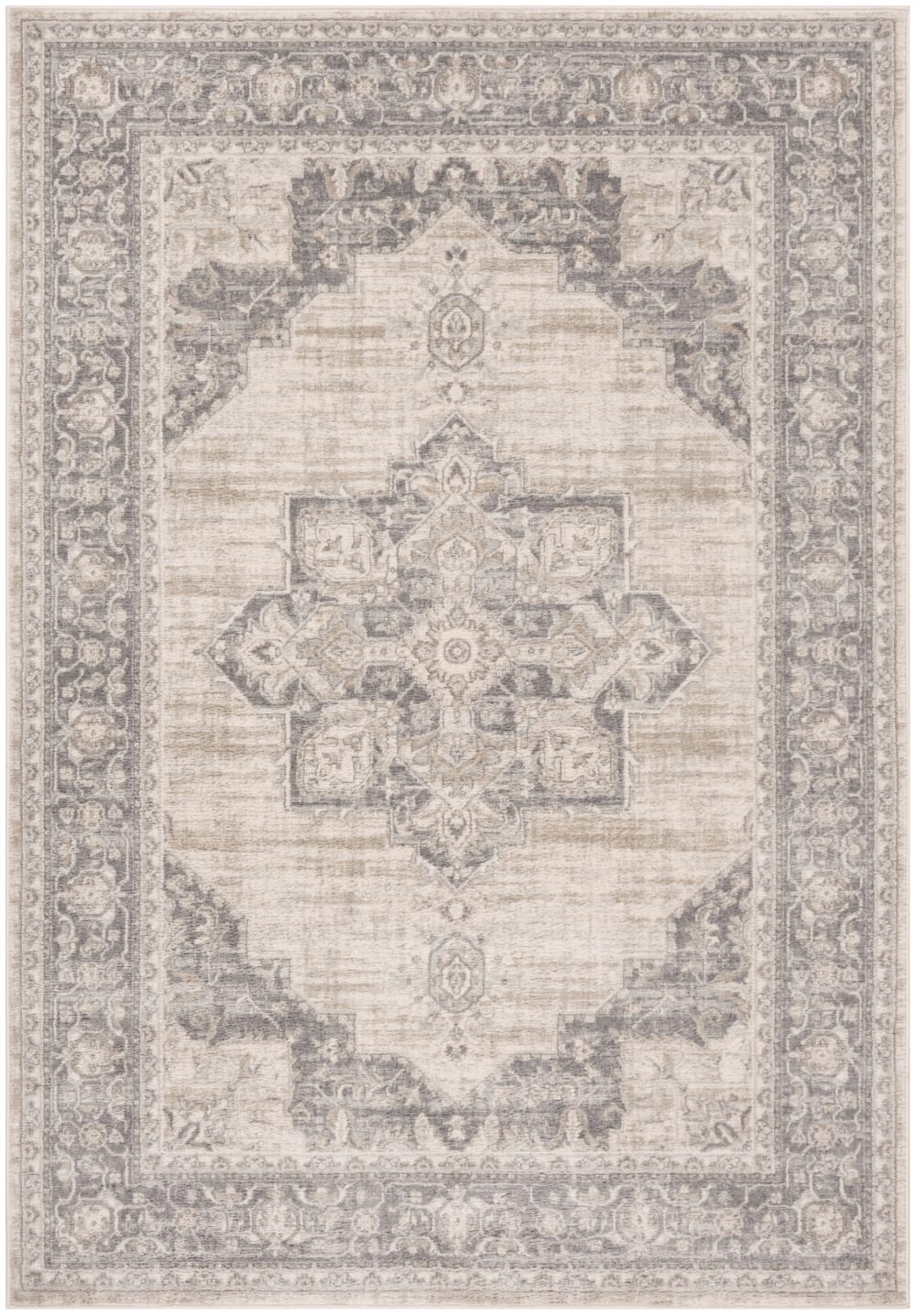 Tapis de transition en polypropylène beige/gris, 160 x 229 cm