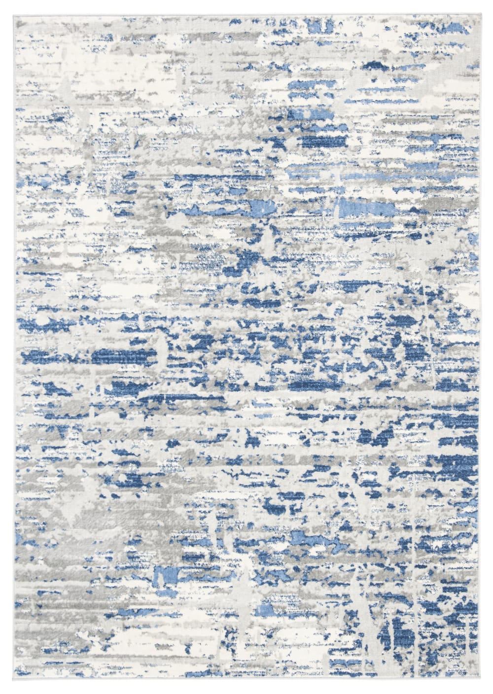 Zeitgenössische Polypropylen-Teppich in Weiß/Blau, 160 x 229 cm -