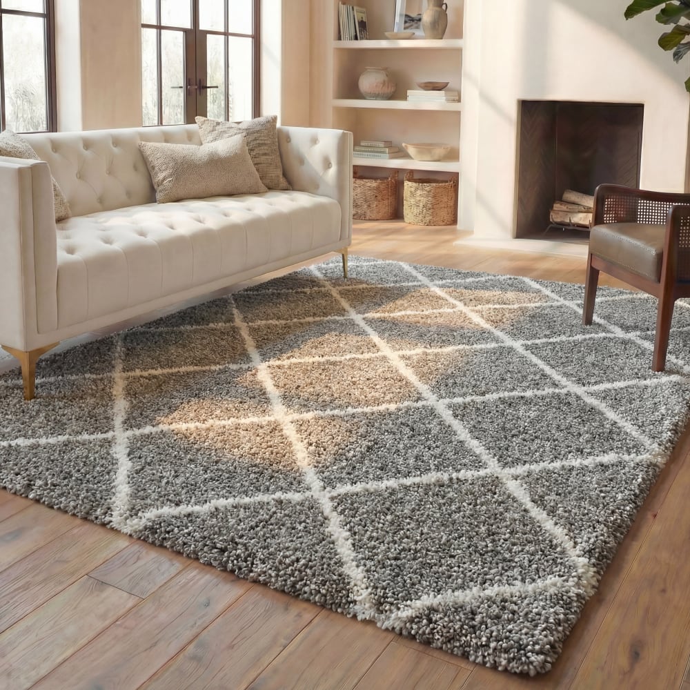 Safavieh Polypropylen-Teppich in Grau/Weiß, 122 x 183 cm style classic chic Grau Pp - Polypropylen