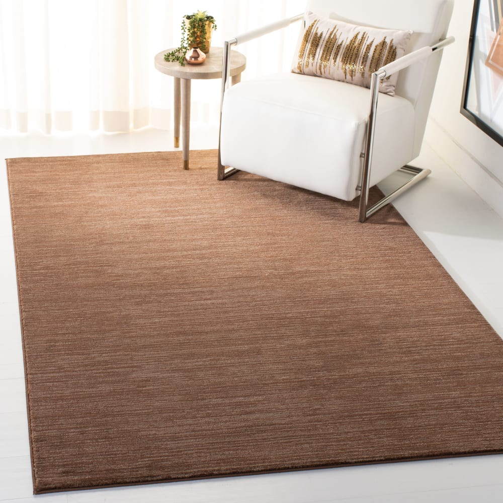 Tapis solide et tonale en polypropylène brun, 155 x 229 cm — vue 3