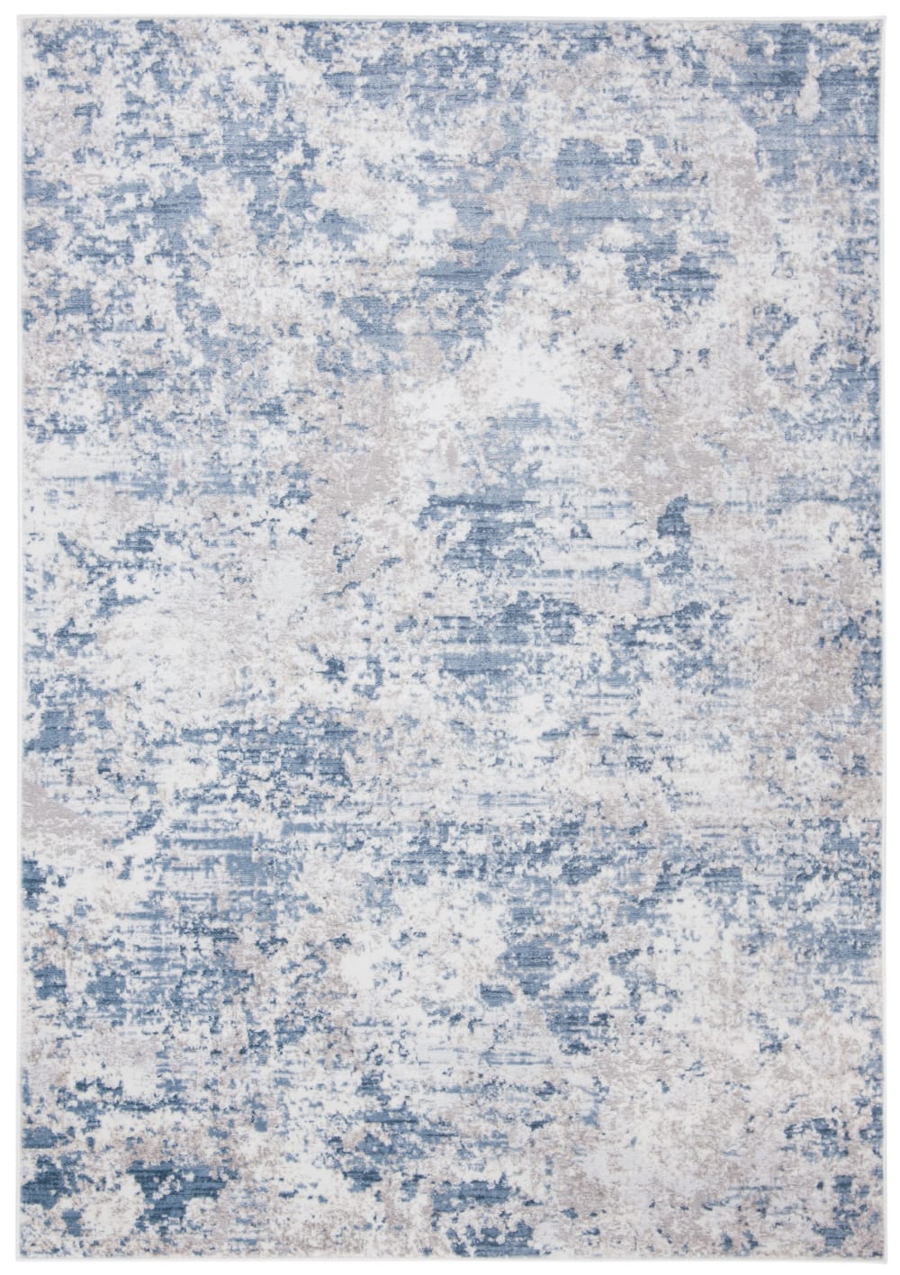 Tapis contemporain en polypropylène gris/bleu, 183 x 274 cm
