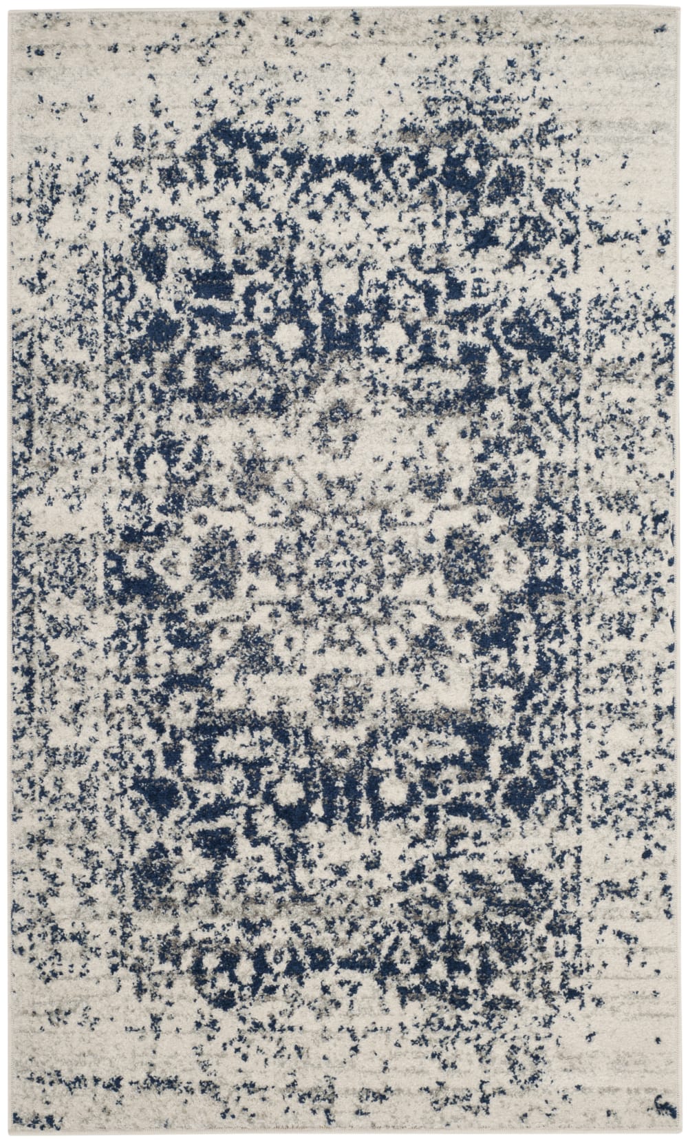 Tapis chic moderne en polypropylène beige/bleu, 122 x 183 cm