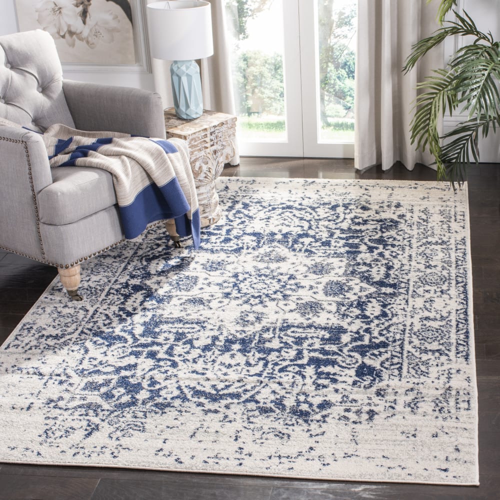 Tapis chic moderne en polypropylène beige/bleu, 122 x 183 cm — vue 3