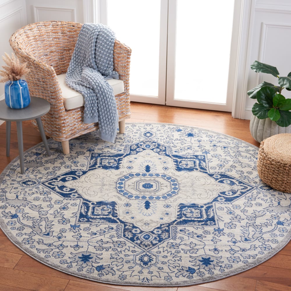 Tapis de transition en polypropylène beige/bleu, 201 cm — vue 3