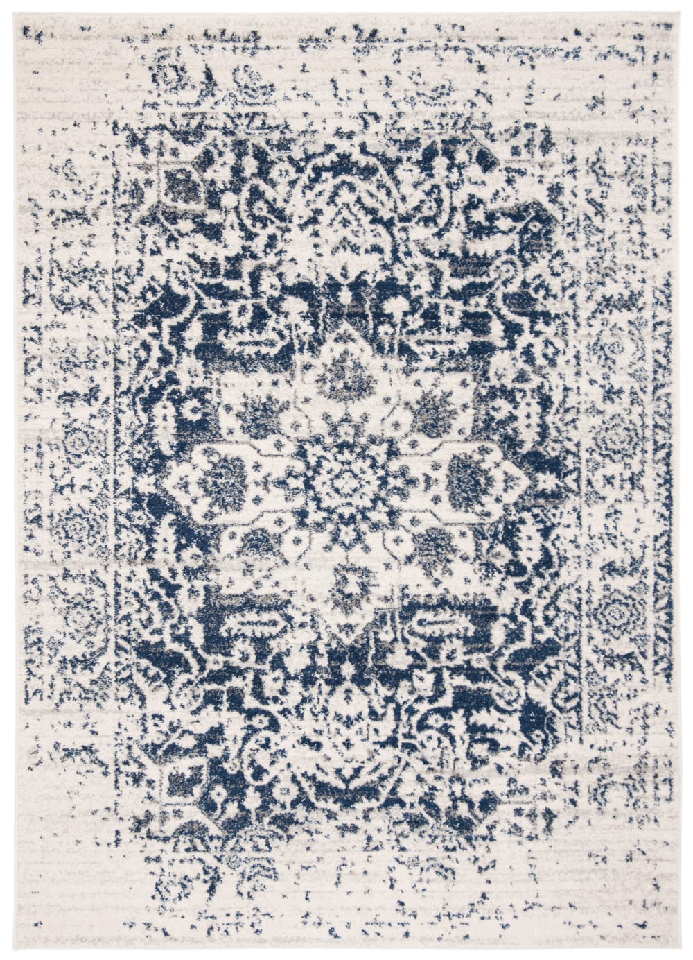 Tapis chic moderne en polypropylène beige/bleu, 201 x 279 cm