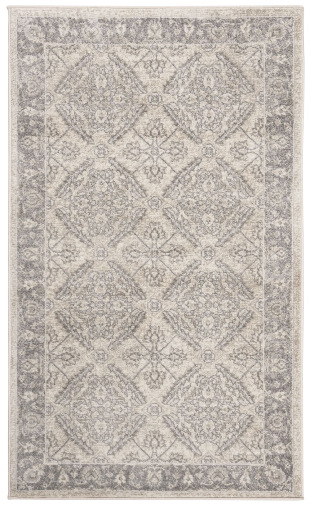 Alfombra tradicional de polipropileno beige/gris, 122 x 183 cm