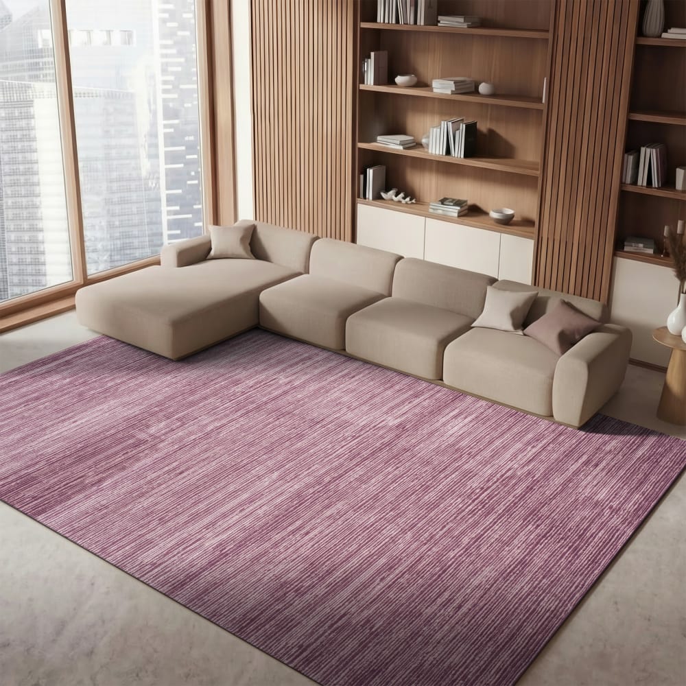 Tapis solide et tonale en polypropylène violet, 122 x 183 cm — vue 3