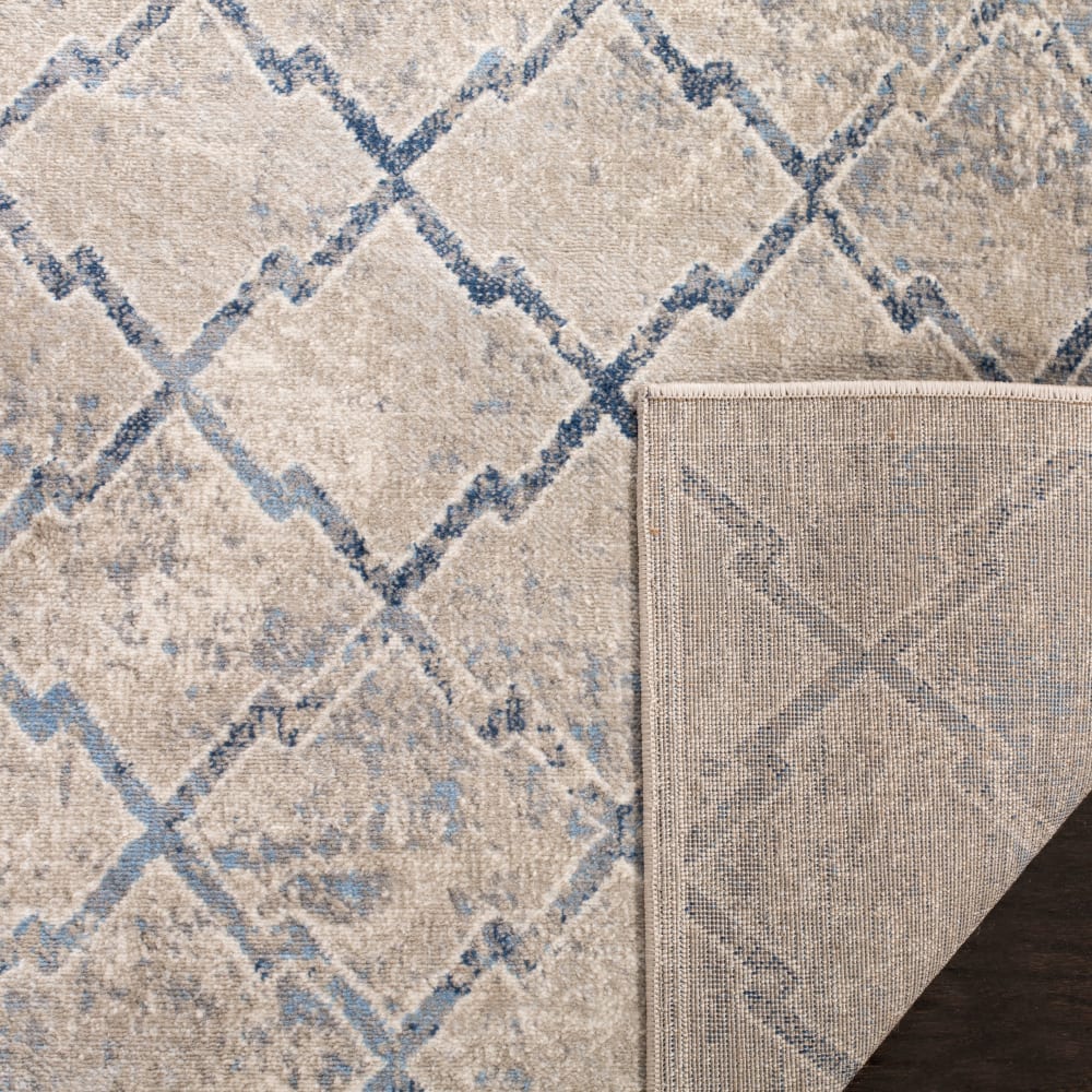 Tapis contemporain en polypropylène gris/bleu, 122 x 183 cm — vue 4