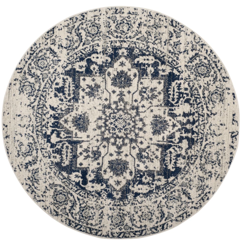 Moderner Schick Polypropylen-Teppich in Beige/Blau, 201 cm -