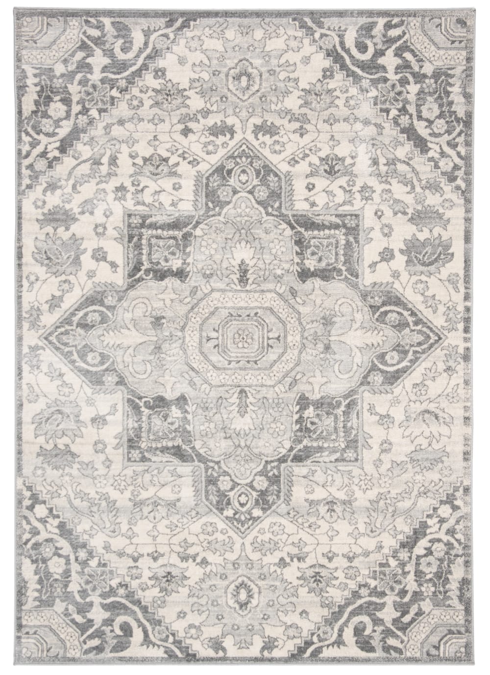 Alfombra transicional de polipropileno gris/beige, 160 x 229 cm