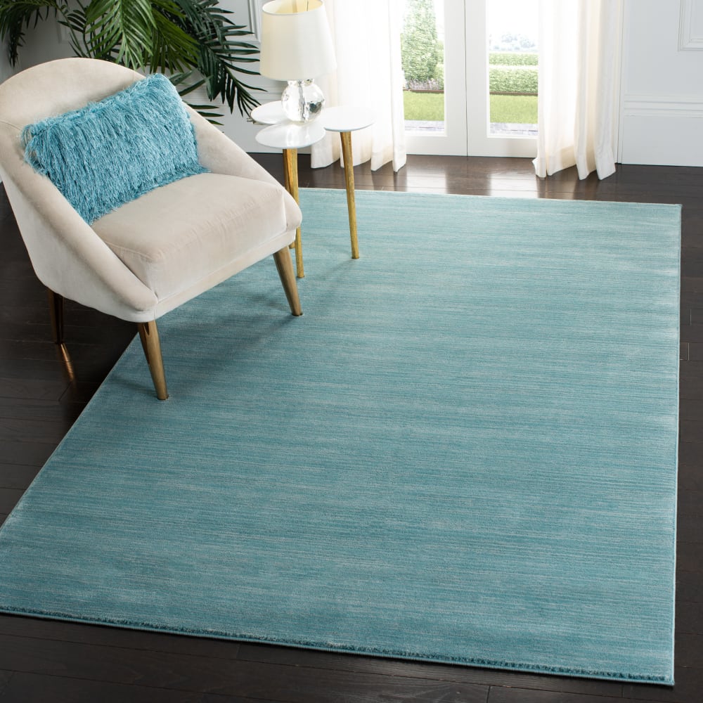 Tapis solide et tonale en polypropylène bleu, 122 x 183 cm — vue 4