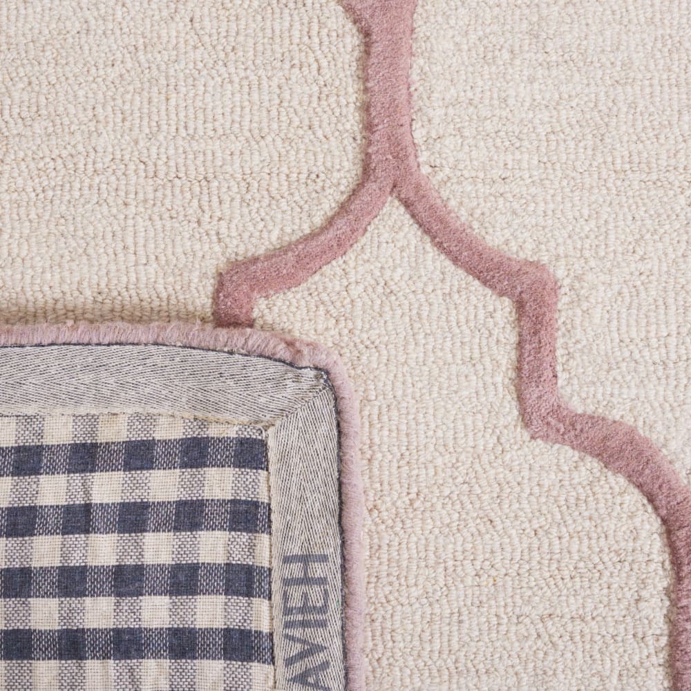 Tapis treillis en laine blanc/beige, 122 x 183 cm — vue 4