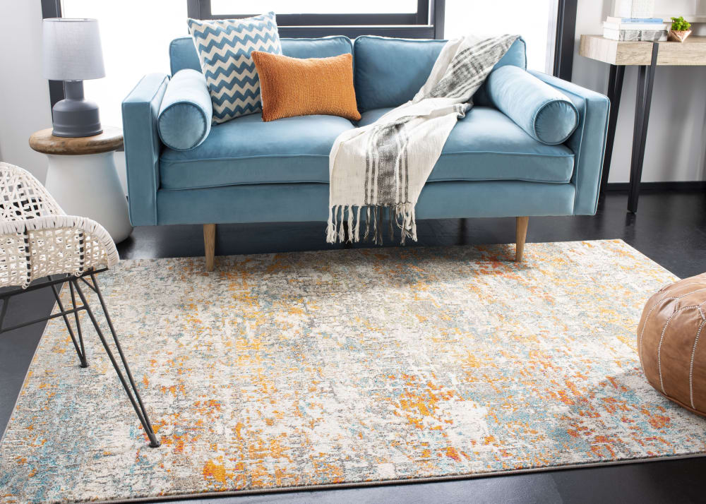 Tapis contemporain en polypropylène gris/rose, 160 x 229 cm — vue 3