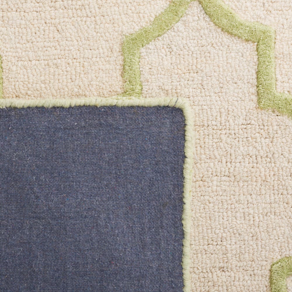 Tapis treillis en laine blanc/vert, 122 x 183 cm — vue 4