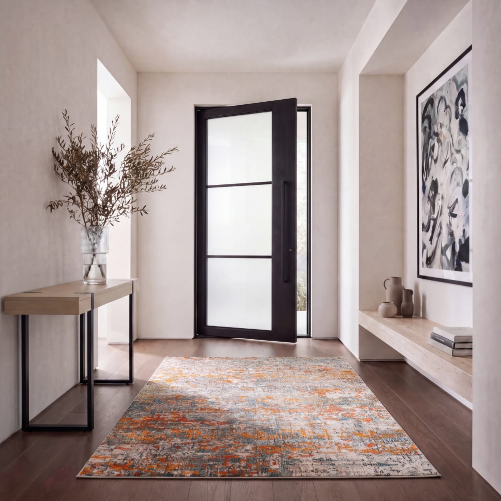 Safavieh Zeitgenössische Polypropylen-Teppich in Grau/Orange, 160 x 229 cm style modern orange Pp - Polypropylen