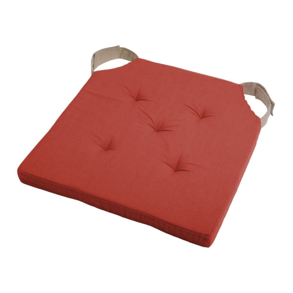 Coussin de chaise attaches scratchs terracotta 38x38
