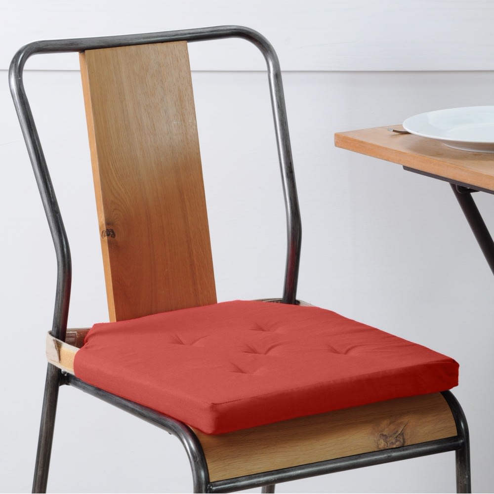 Coussin de chaise attaches scratchs terracotta 38x38 — vue 3