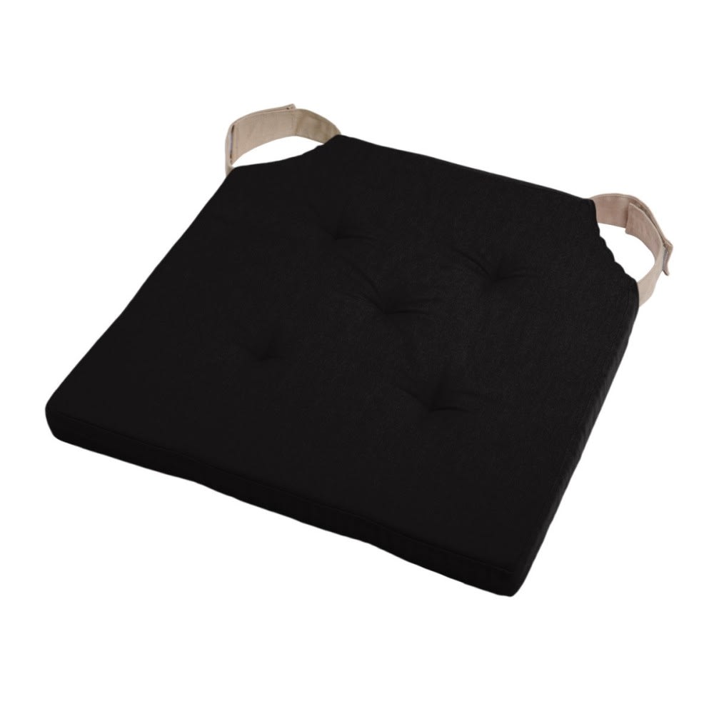 Coussin de chaise attaches scratchs noir 38x38