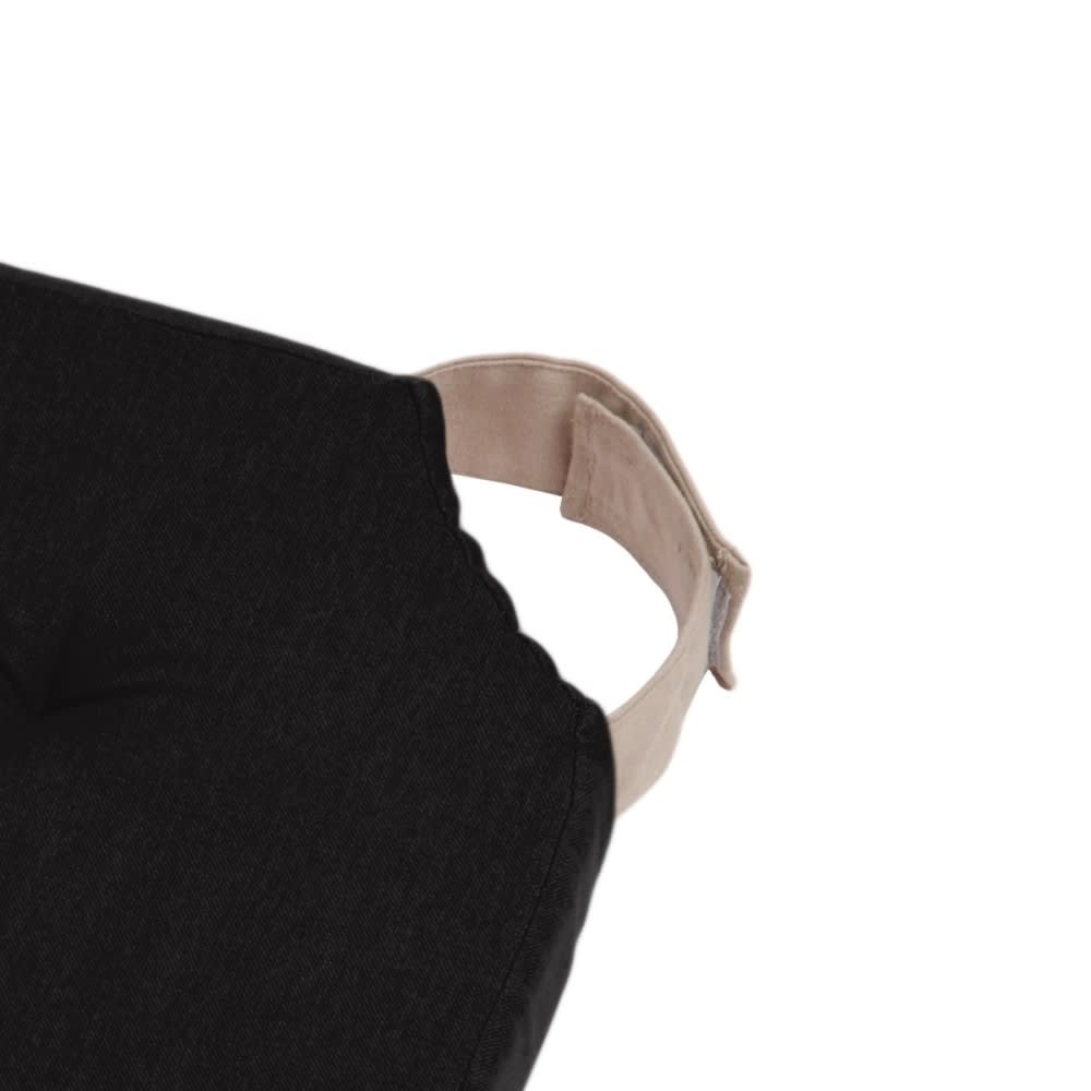 Coussin de chaise attaches scratchs noir 38x38 — vue 4