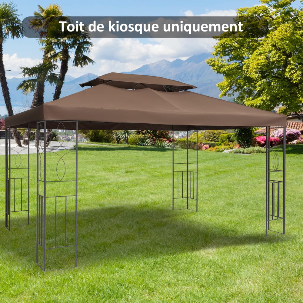 Toile de toit de rechange pour tonnelle marron 3 x 4 m - Maisons du Monde