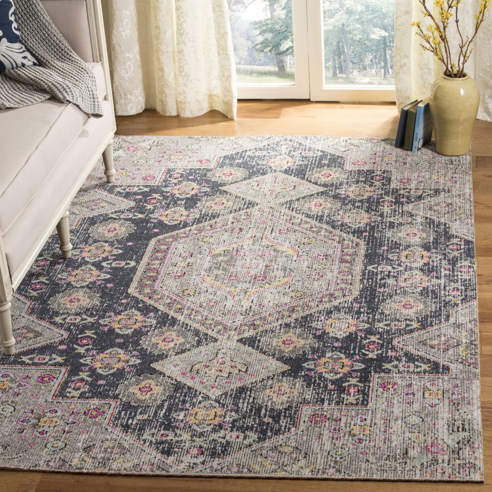 Safavieh Polypropylen-Teppich in Schwarz/Mehrfarbig, 155 x 229 cm style modern Mehrfarbig Pp - Polypropylen