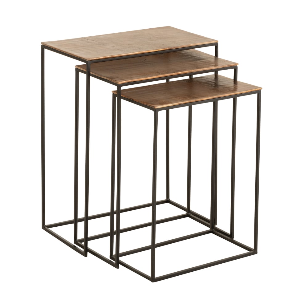 Lot de 3 table gigognes rectangulaires en aluminium aluminium/métal