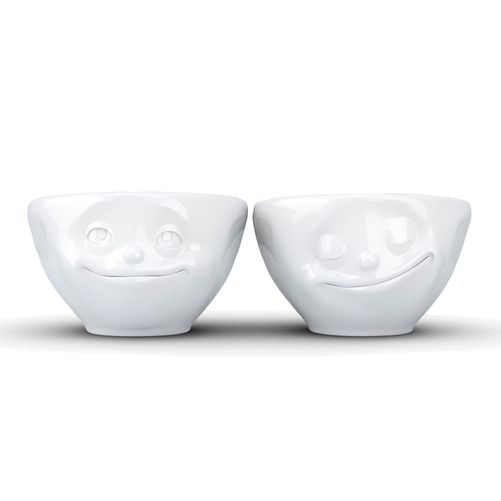 Set de 2 mini bols rêveur et heureux en porcelaine 100ml