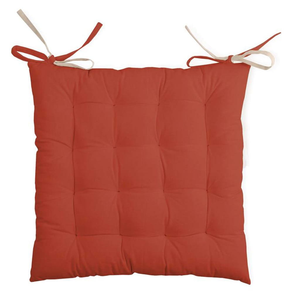 Coussin de chaise 2 faces terracotta lin 40x40