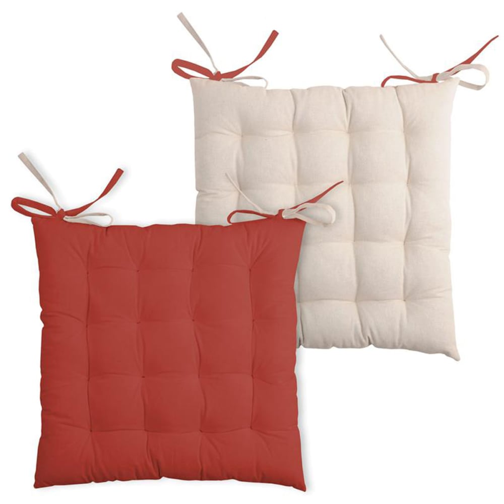 Coussin de chaise 2 faces terracotta lin 40x40 — vue 4