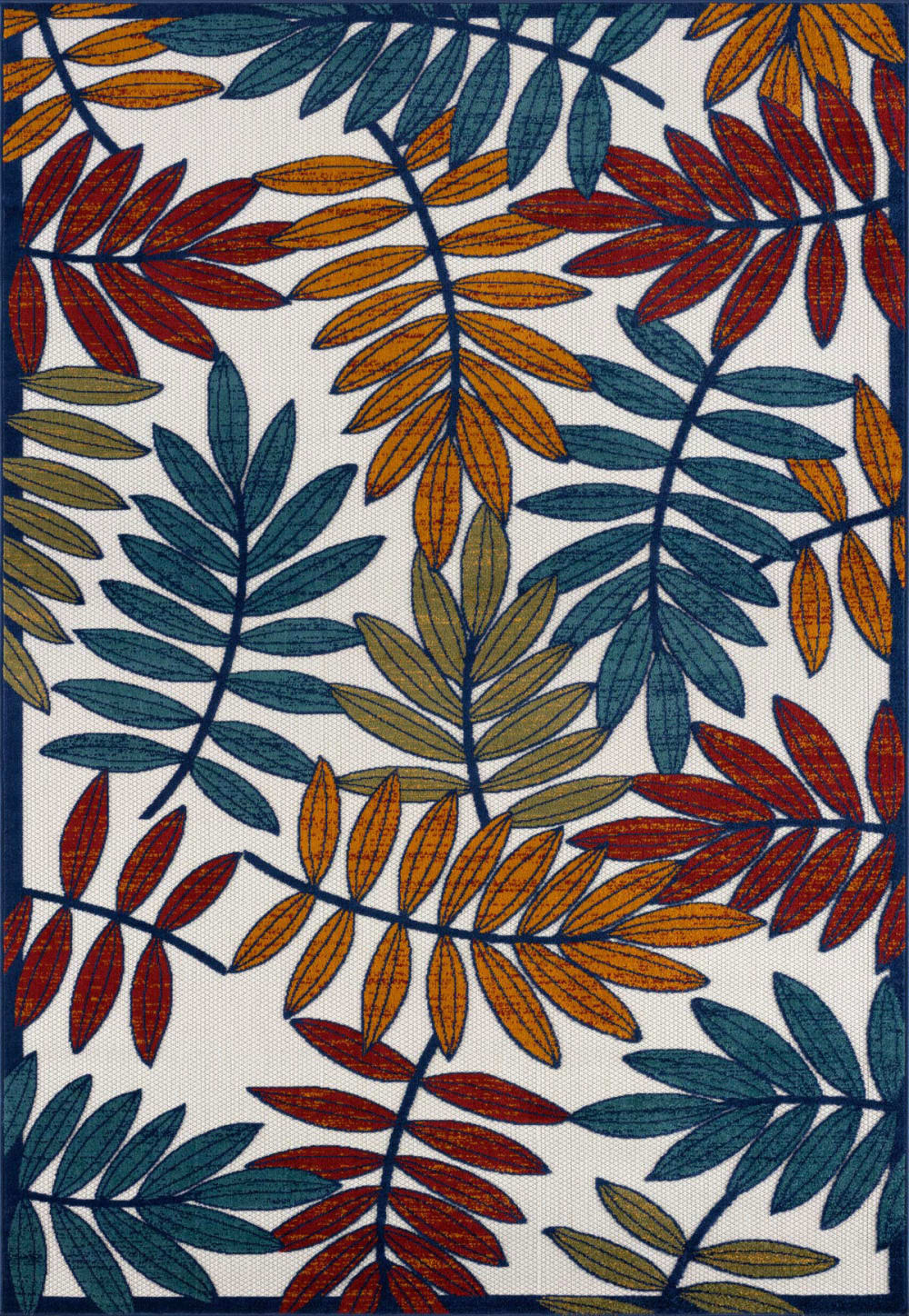 Tapis extérieur multicolore au motif palmier 120x160