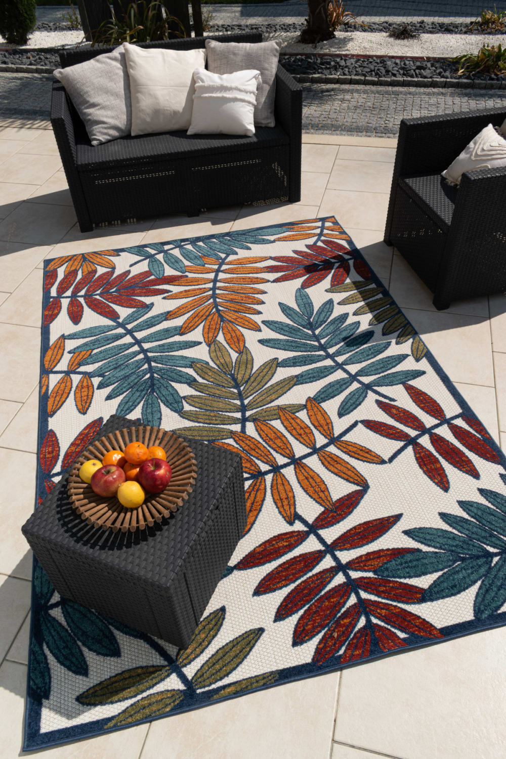 Tapis extérieur multicolore au motif palmier 120x160 - Maisons du Monde