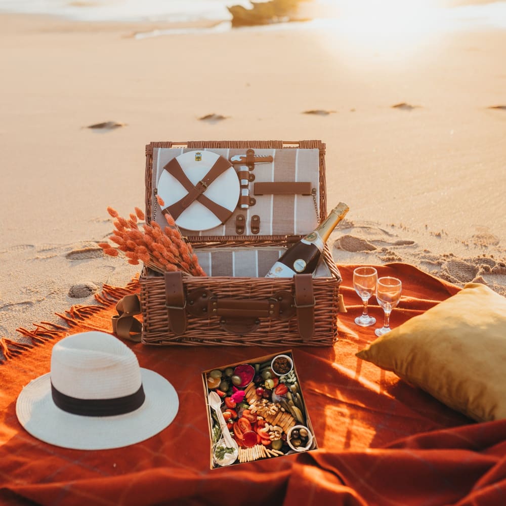Cestino da picnic beige amboise per 2 persone - Les jardins de la