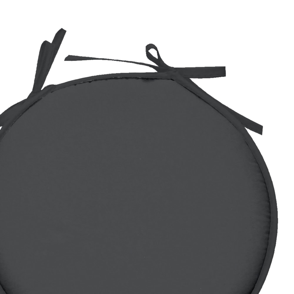 Galette de chaise polyester anthracite D40cm — vue 4