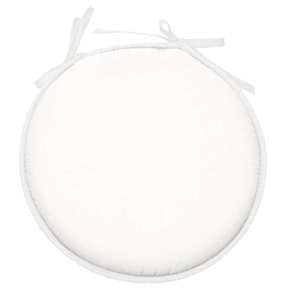 Galette de chaise polyester blanc D40cm