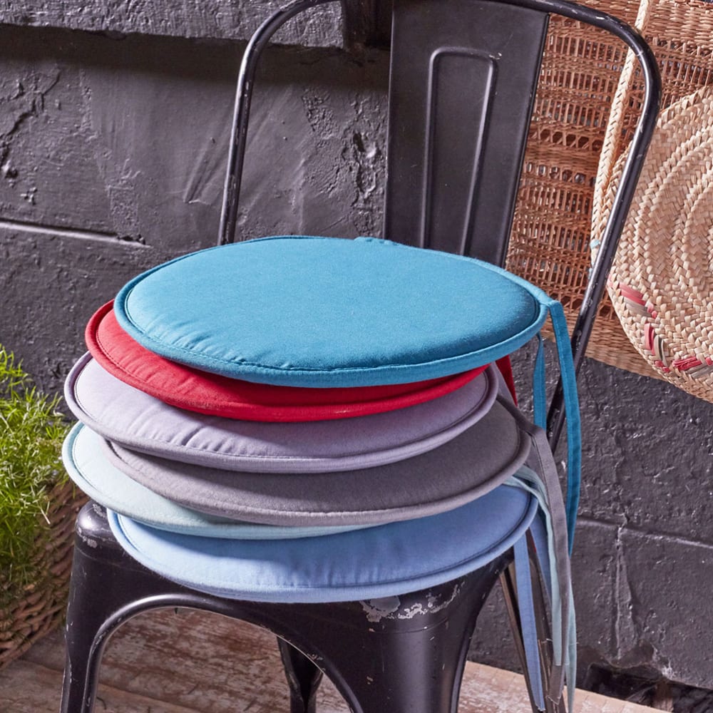 Galette de chaise polyester rouge D40cm — vue 3