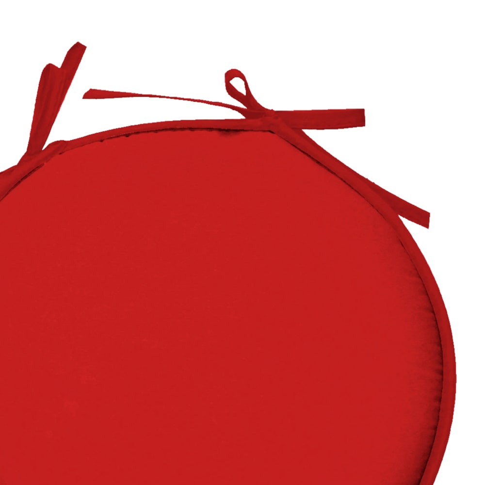 Galette de chaise polyester rouge D40cm — vue 4