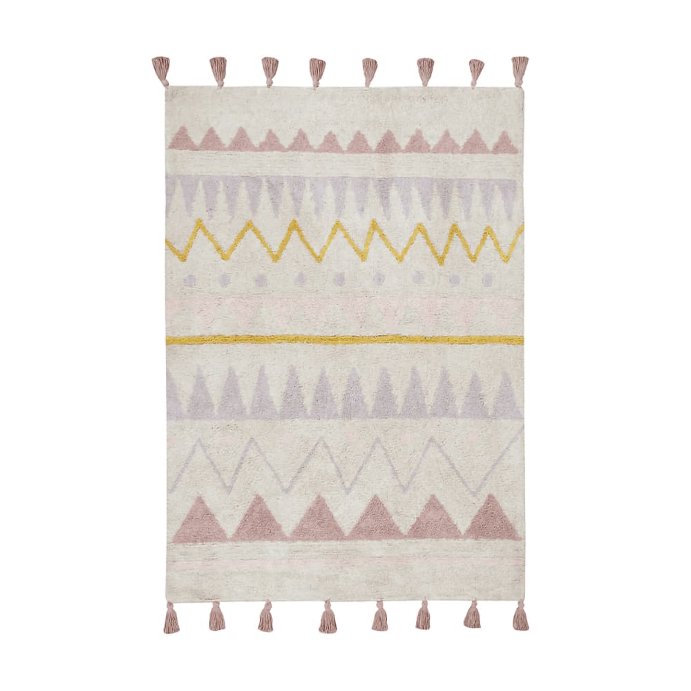 Waschbarer Teppich Aus Aztekischer Baumwolle, 140 X 200 Cm, Rosa