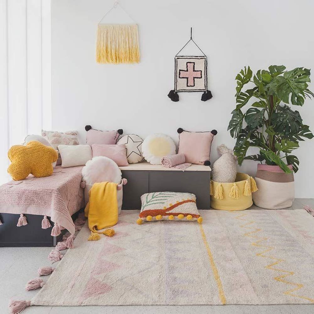Alfombra de algodón beige 140 x 200 - Maisons du Monde