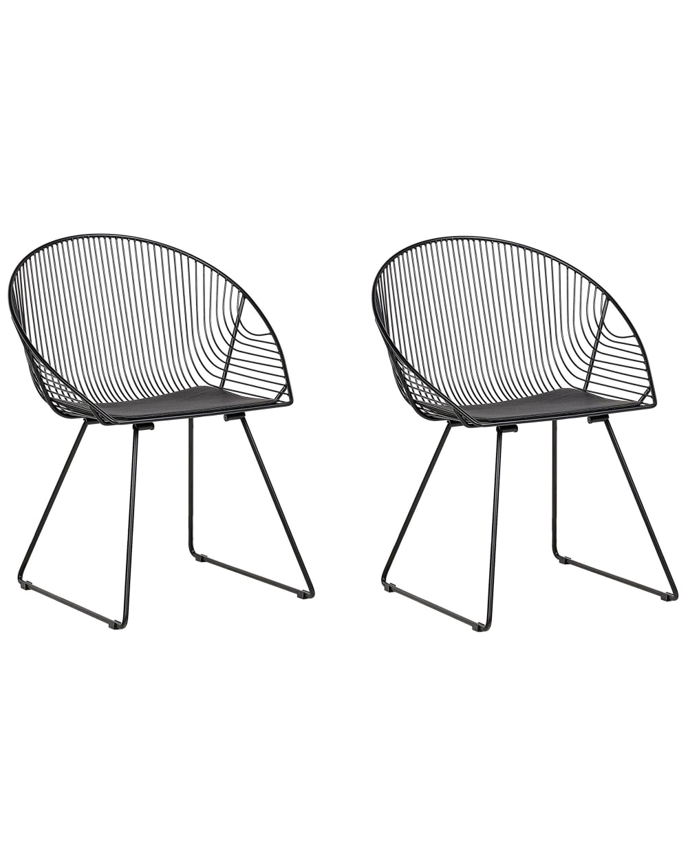 Beliani Esszimmerstuhl 2er Set aus Metall, schwarz style modern - Stahl