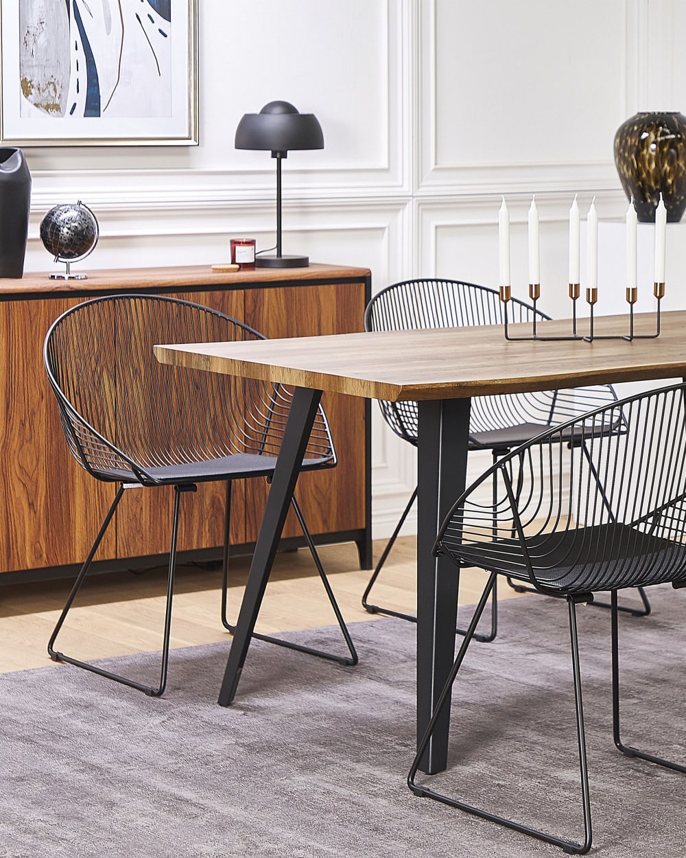 Esszimmerstuhl 2er Set aus Metall, schwarz - Maisons Du Monde
