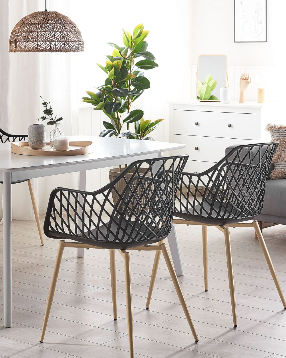 Esszimmerstuhl 2er Set aus Kunststoff, schwarz - Maisons Du Monde